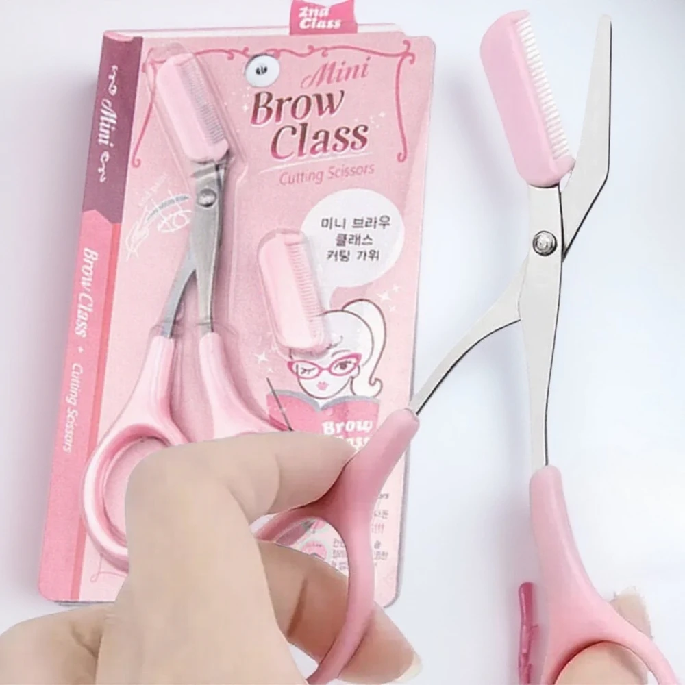 

Ножницы-триммеры для бровей из нержавеющей стали с расческой для начинающих, девочек и женщин, аксессуары для макияжа