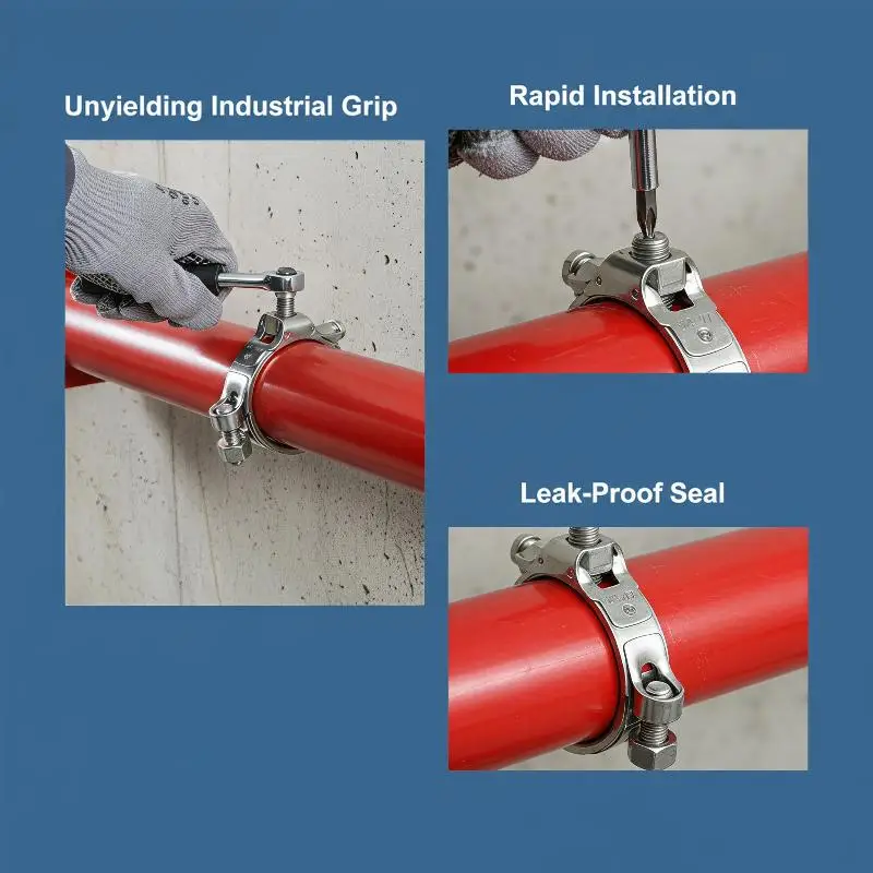 304 Stainless Steel Adjustable Hose Clamps Rust Resistant Easy Install for DIY Plumbing Repair & Home Improvement