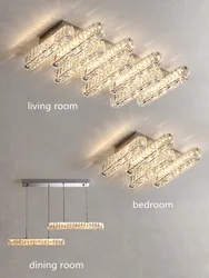 Modern Foyer Luxury 3 Dimmable Ceiling Chandelier Light Lustre K9 Crystal Liner Ceiling Lamp Indoor Lighting Decor Led Luminaire