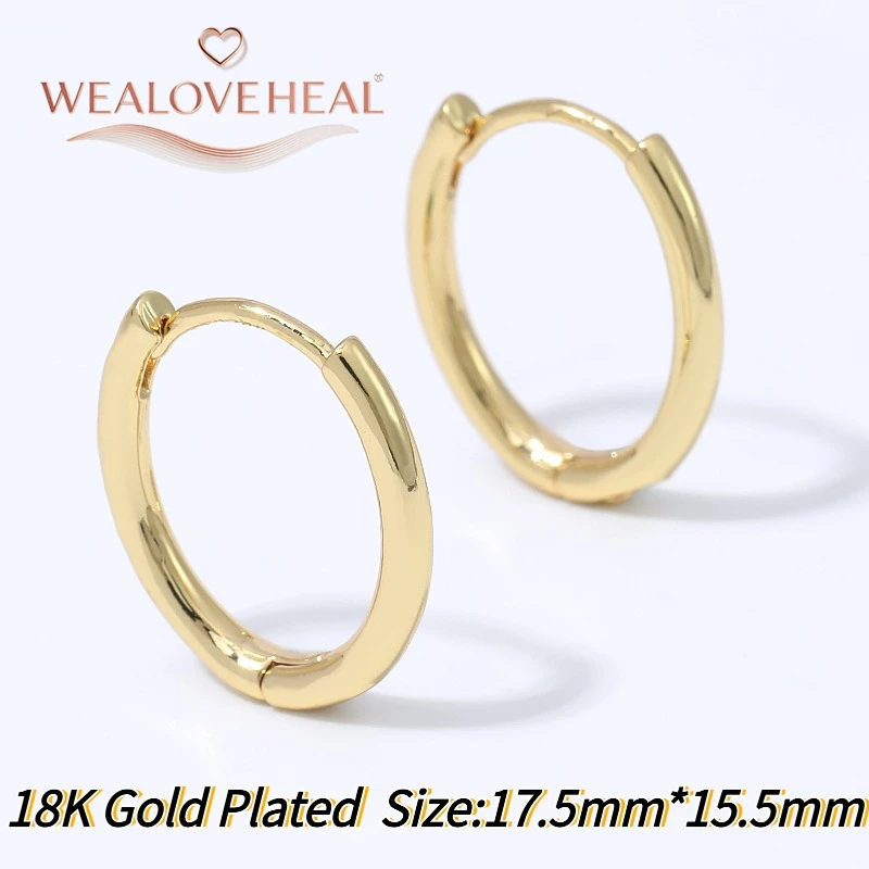 Klassische 18K vergoldete Messing-Huggie-Creolen für Damen, minimalistische Mode, einfache runde Ohrringe, Geschenk für den täglichen Gebrauch. – Detail 21