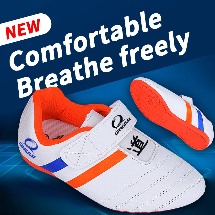 Taekwondo Shoes Breathable Wear-resistant Kickboxing Kung Fu Professional Tae Kwon Do Martial Arts Sneaker Shoes Kids to Adult