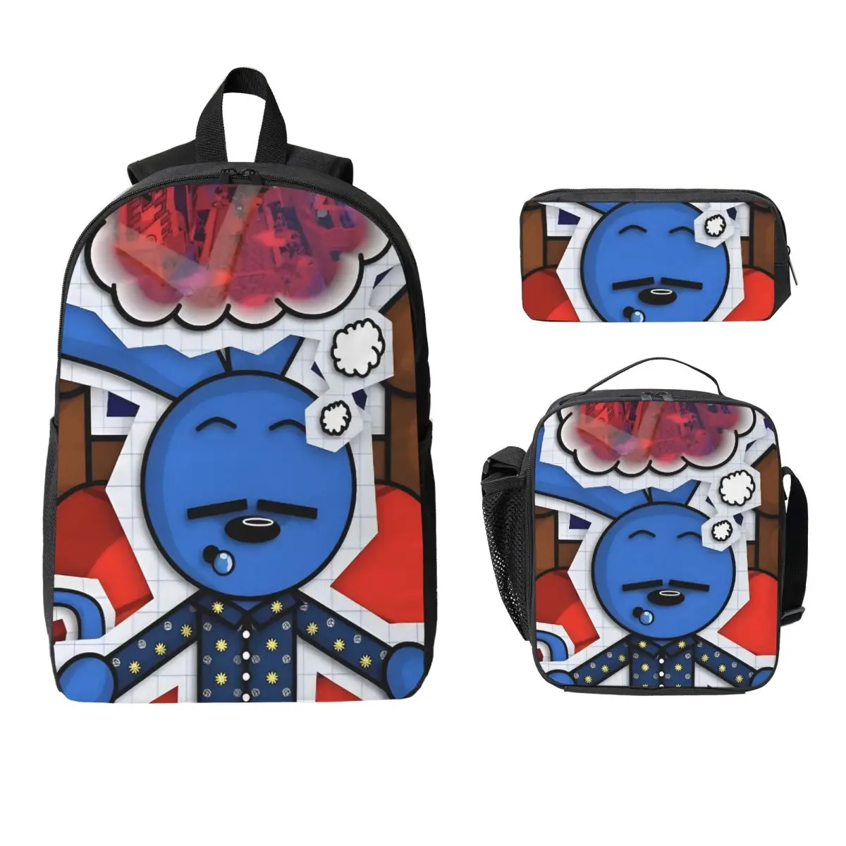 3Pcs Toon Turf School bags Set for Boy Girl Pen Bags Backpack Sets with Lunch Box For School Students Daypack