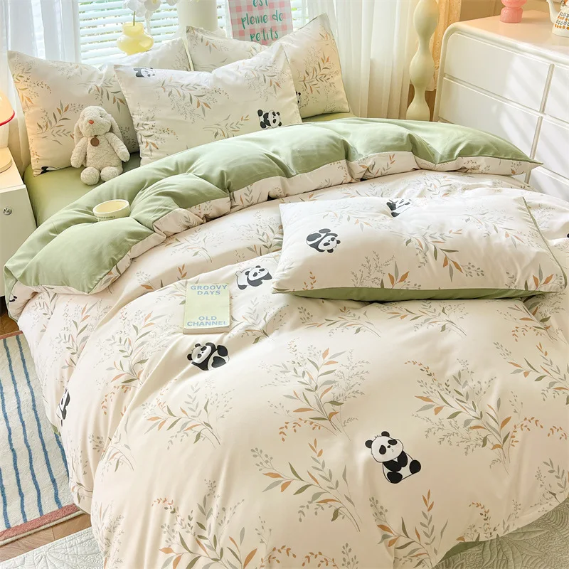 Comfortable Soft Quilt Cover Floral Print Double-faced Skin Friendly Quilt Cover Single Double Bed Quilt Cover Home Textiles