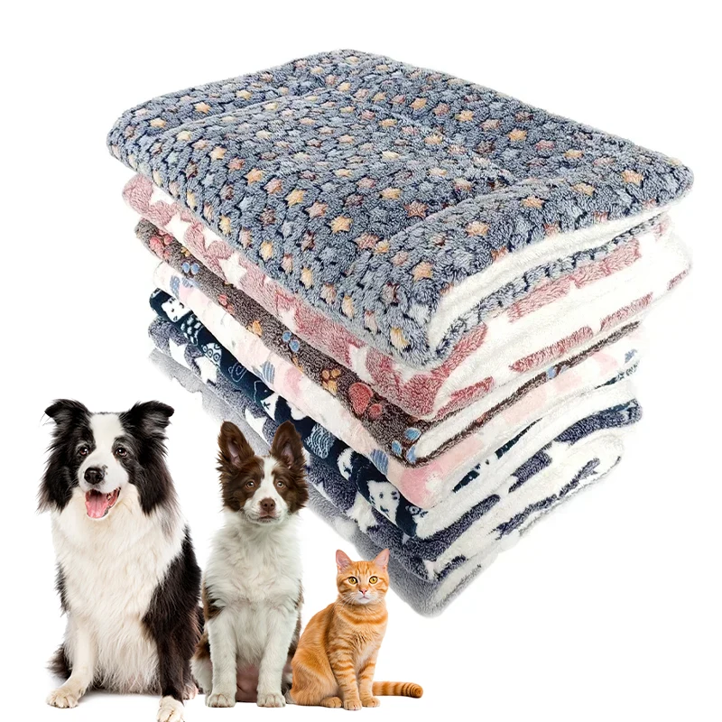 

32x25cm Soft Flannel Thickening Pet Fleece Pad Pet Blanket Mattress Puppy Cat Mat Home Carpet Warm Sleep Bed for Small Dogs