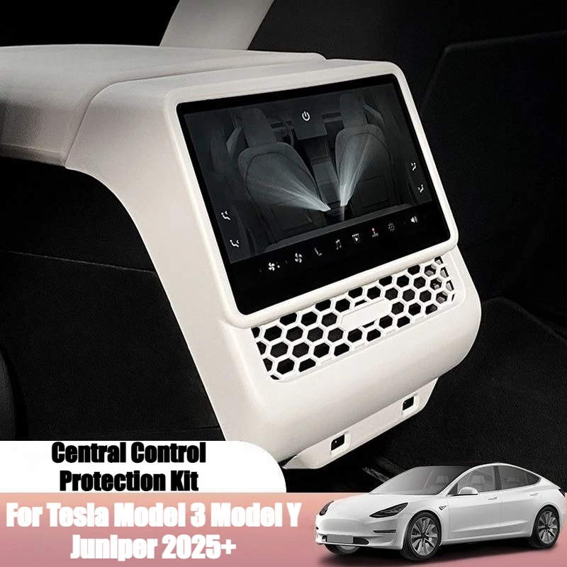 

For Tesla Model 3 Model Y Juniper 2025 Air Vent Protective Frame Rear Kick Panel Center Console Armrest Cover Car Accessories