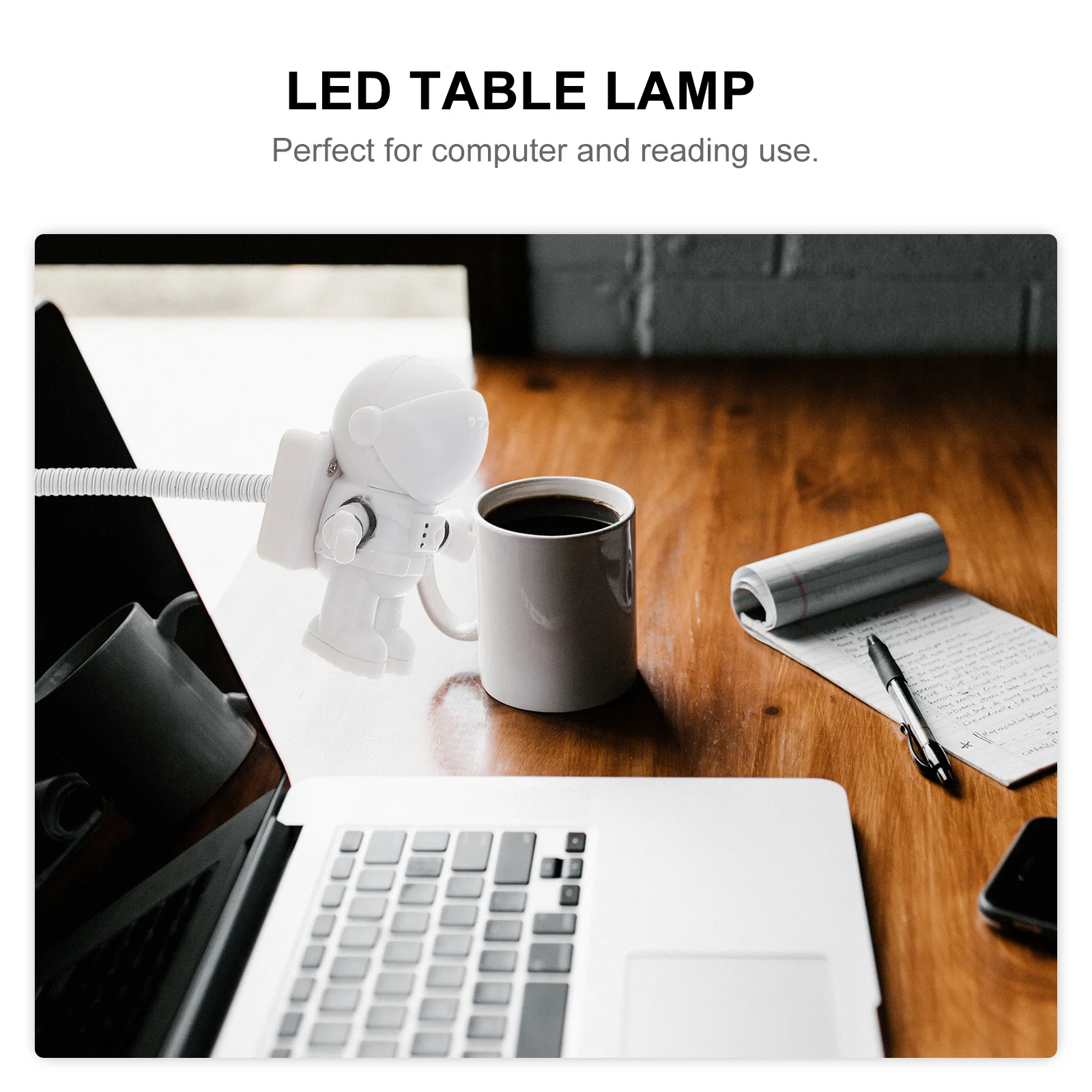 1 قطعة LED ضوء الليل رائد فضاء تصميم USB لمبة مكتب مع عيون متوهجة التحكم باللمس لغرفة النوم مكتب دراسة القراءة #4