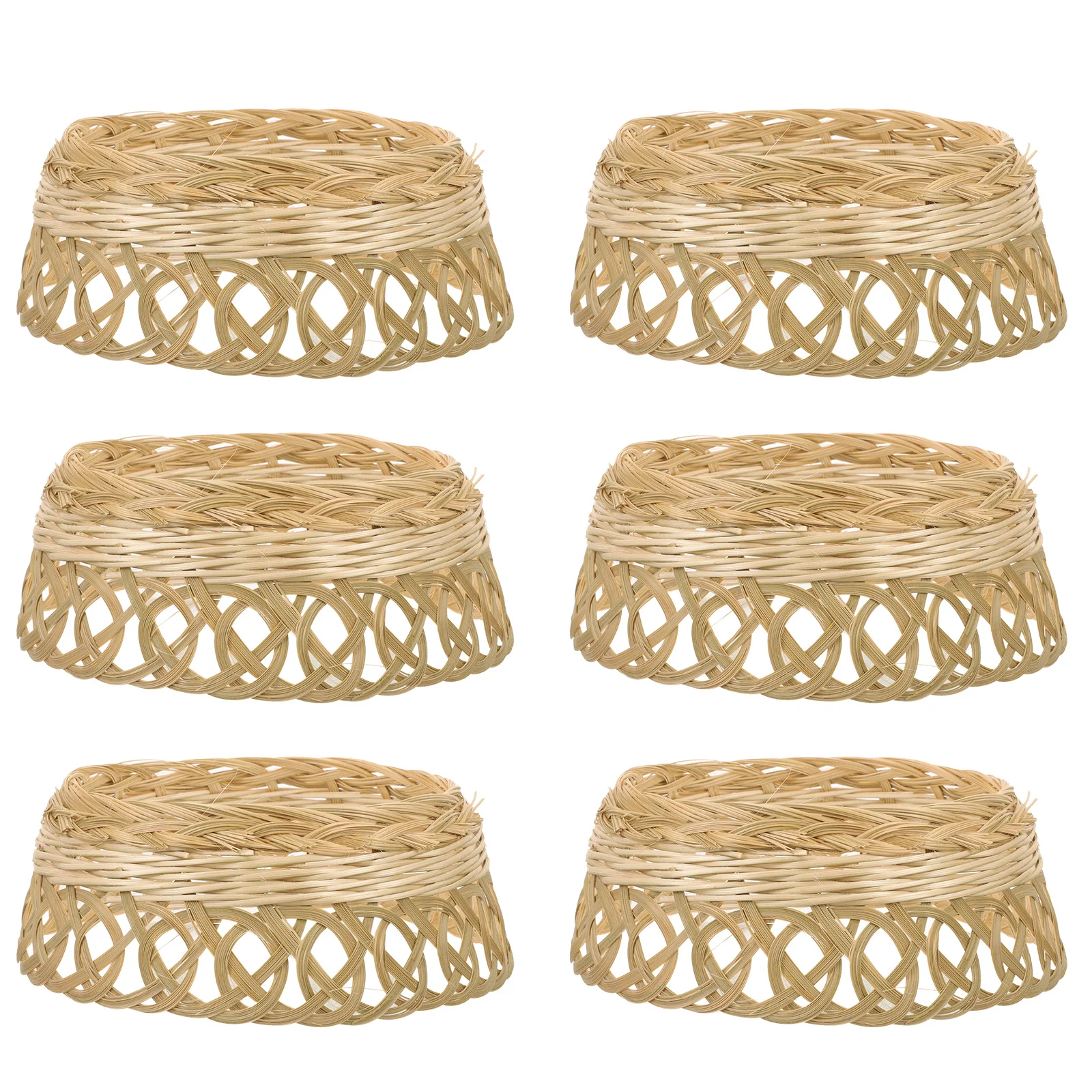 6pcs Bamboo Straw Making Accessory Black Plastic Hoop DIY Craft Support Braided Hat Shaper Insert Straw