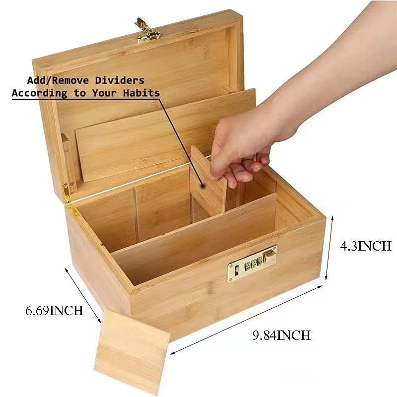 Wooden Tobacco Herb Storage Box Stash Case Cigarette Tray Natural Handmade For Smoking Pipe Accessories