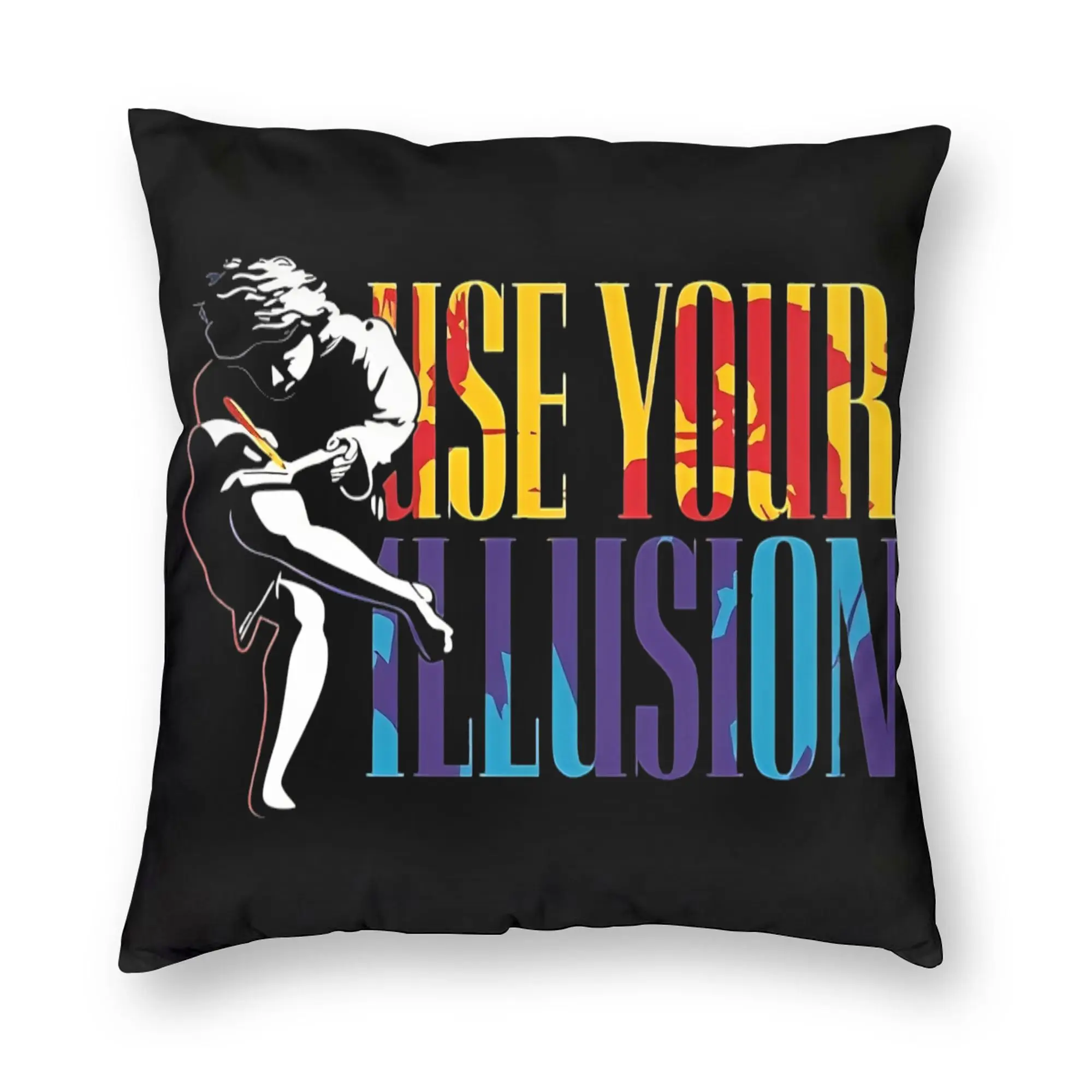 Vintage G-Guns N Roses Pillowcase Soft Polyester Cushion Cover Decoration  Pillow Case Cover Home Square 40X40cm