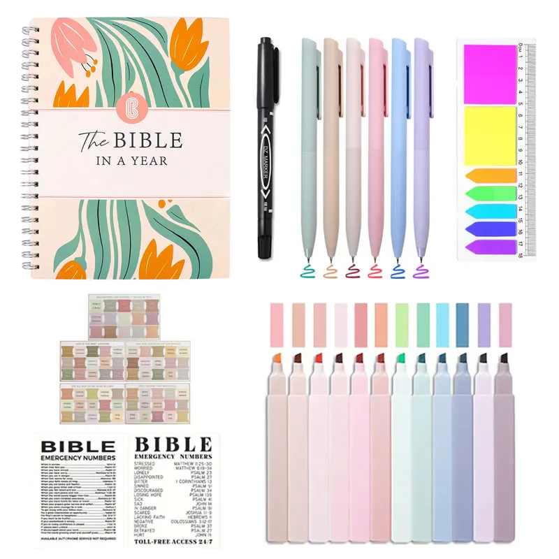 

Библия на год для женщин - 52-недельный учебный план по изучению Библии для женщин, ежедневник и дневник, блокнот для чтения Библии с кольцевым переплетом