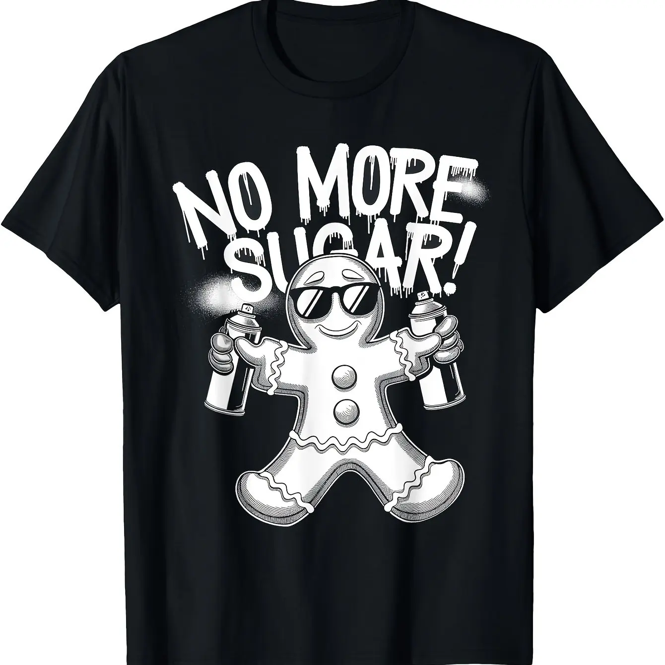 

Men's All-Season Black Cotton T-Shirt with Unique Skull Print – Comfortable Casual Short Sleeve Crewneck Machine Washable