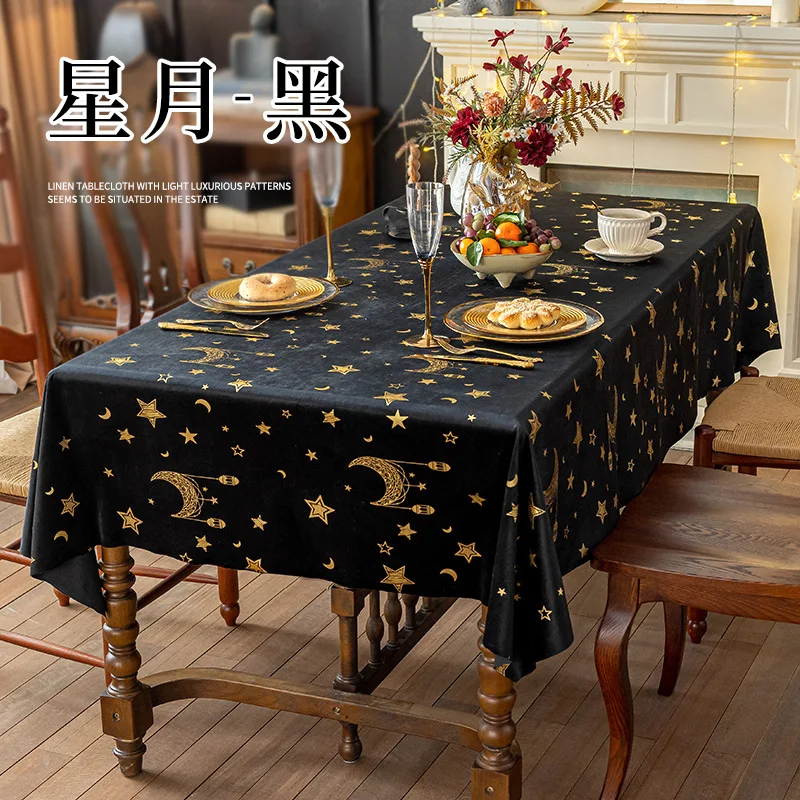 

140cm Ramadan Tablecloth Eid Al Adha Table Cover Islamic Muslim Party Decor Ramadan Tableware Dining Table Decoration Accessory