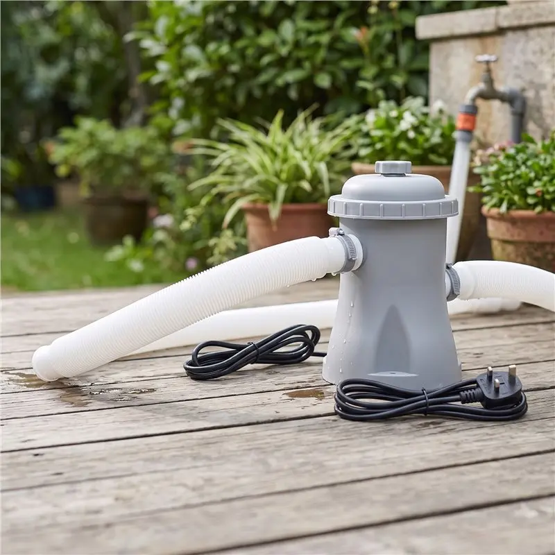 XSXS-Pool Cleaner Circulation Filter Pump 330 GPH Filter With 2 Filter Cartridges UK Plug