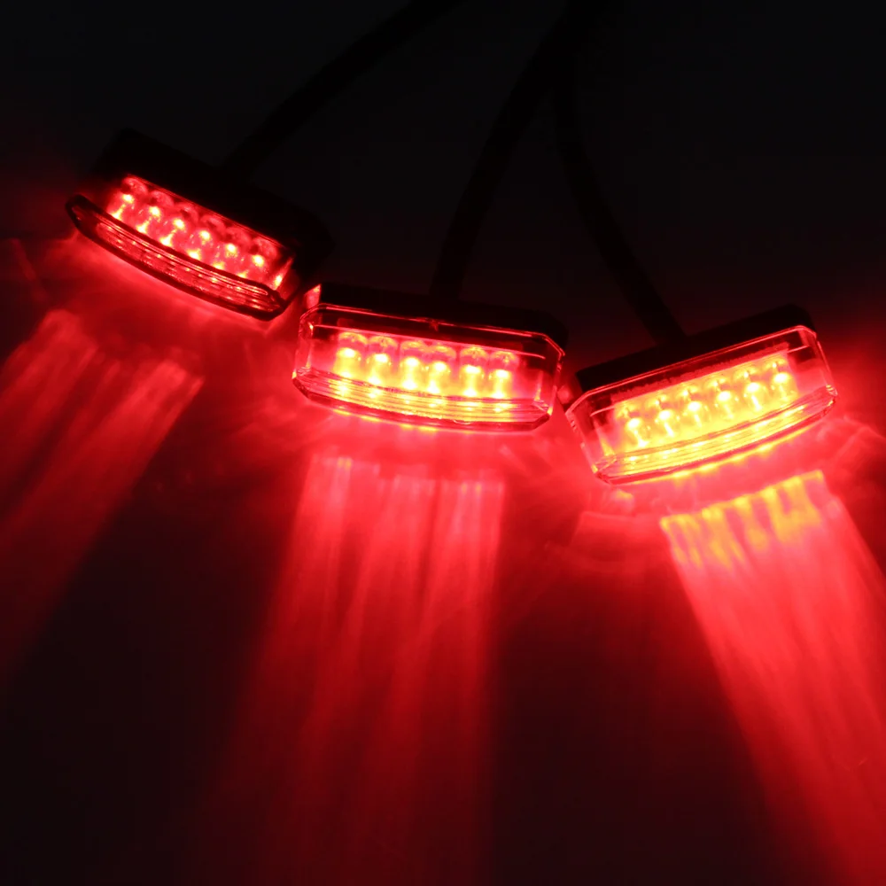 Universal 12V LED Number Plate Light License Plate 6led Tail Light Brake Stop Rear Light Led Lights For Motorcycle