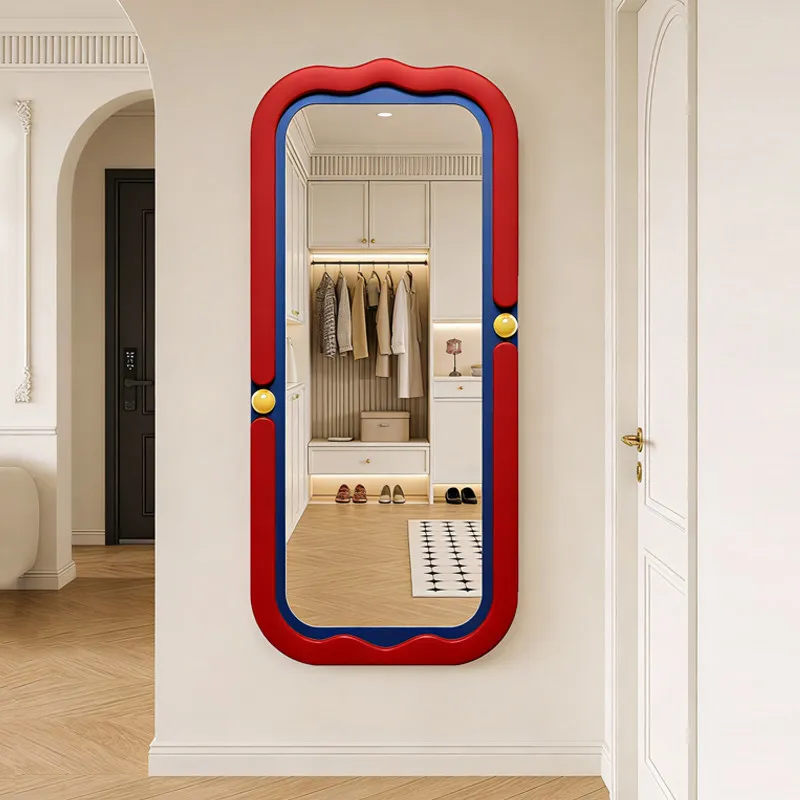 Funky Luxury Mirror Modern Vanity Wall Aesthetic Makeup Hanging Cosmetics Mirror Nordic Frame Espelhos Living Room Decorations
