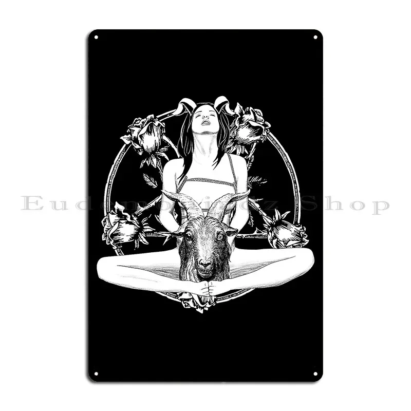 Girl Satan Metal Plaque Funny Vintage Custom Printing Wall Decor Tin Sign Poster