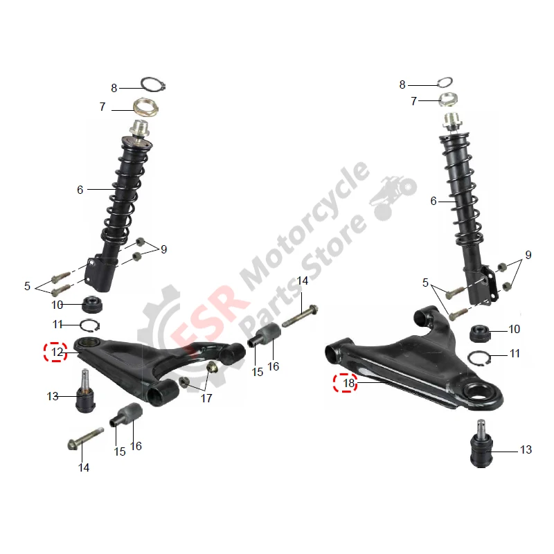 JS250 ATV FRONT LEFT/RIGHT WHEEL FORK WELD,FOR JIANSHE BASHAN LION SPORTAGE 250-3-5 LONCIN LX250-F RUNTONG,ASSY ROCKER ARM