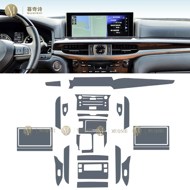 MUQSHI Pre cutting car Interior PPF paint protection film console Scratch transparent/matte TPU film For Lexus LX570 2016-2021