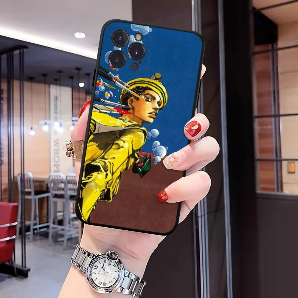 JoJo Anime Custodia per telefono Custodia morbida in silicone per iPhone 15 14 13 12 11 Pro Mini XS MAX 8 7 6 Plus X XS XR Cover