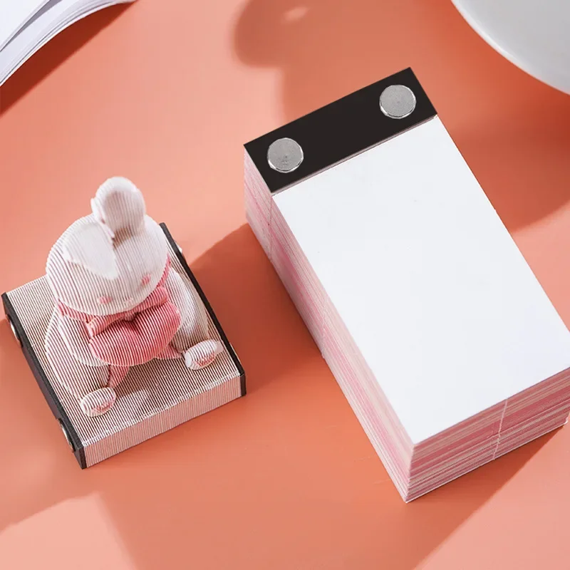 3D Calendar Figurines Cute Rabbit Memo Pad Notes Calendar Art Home Decoration For Girl Notepad Desk Dragon Paper Sculpture