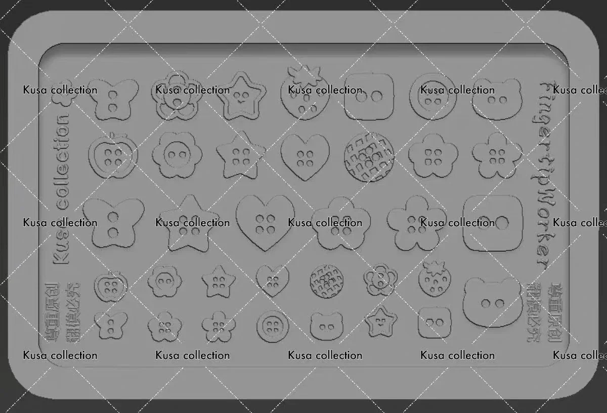 Moule acrylique 3D avec bouton de Fruits, serrure à clé, nœud de chat, décoration Nail Art, bricolage, modèle d'ongles en Silicone, 1 pièce