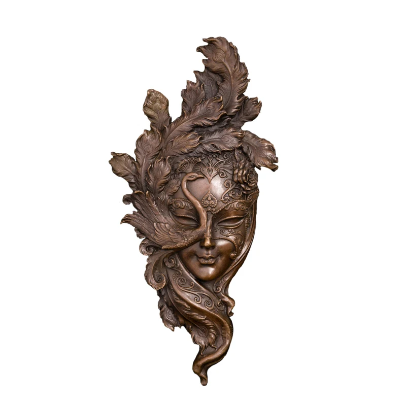 

ZY-436 Bronze Wall Art Statue Home decoration bronze sculpture statue face wall art statue Figurines for Hotel Decoration