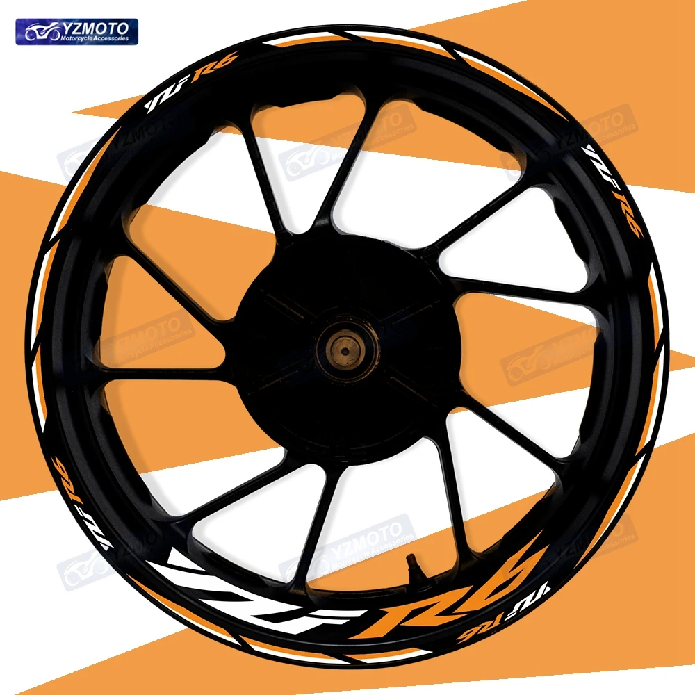 

For YZF R6 Motorcycle 17 Inch Front Rear Wheel Hub Sticker Decal Waterproof Reflective Racing Modified Decorative Rim Stickers