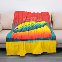 Retro Band L-Led-Zeppelin Patterns Blanket Rock Bank Flannel Blanket Cosy Lazy Couch Cover Blanket Super Soft Sheet Mattresses