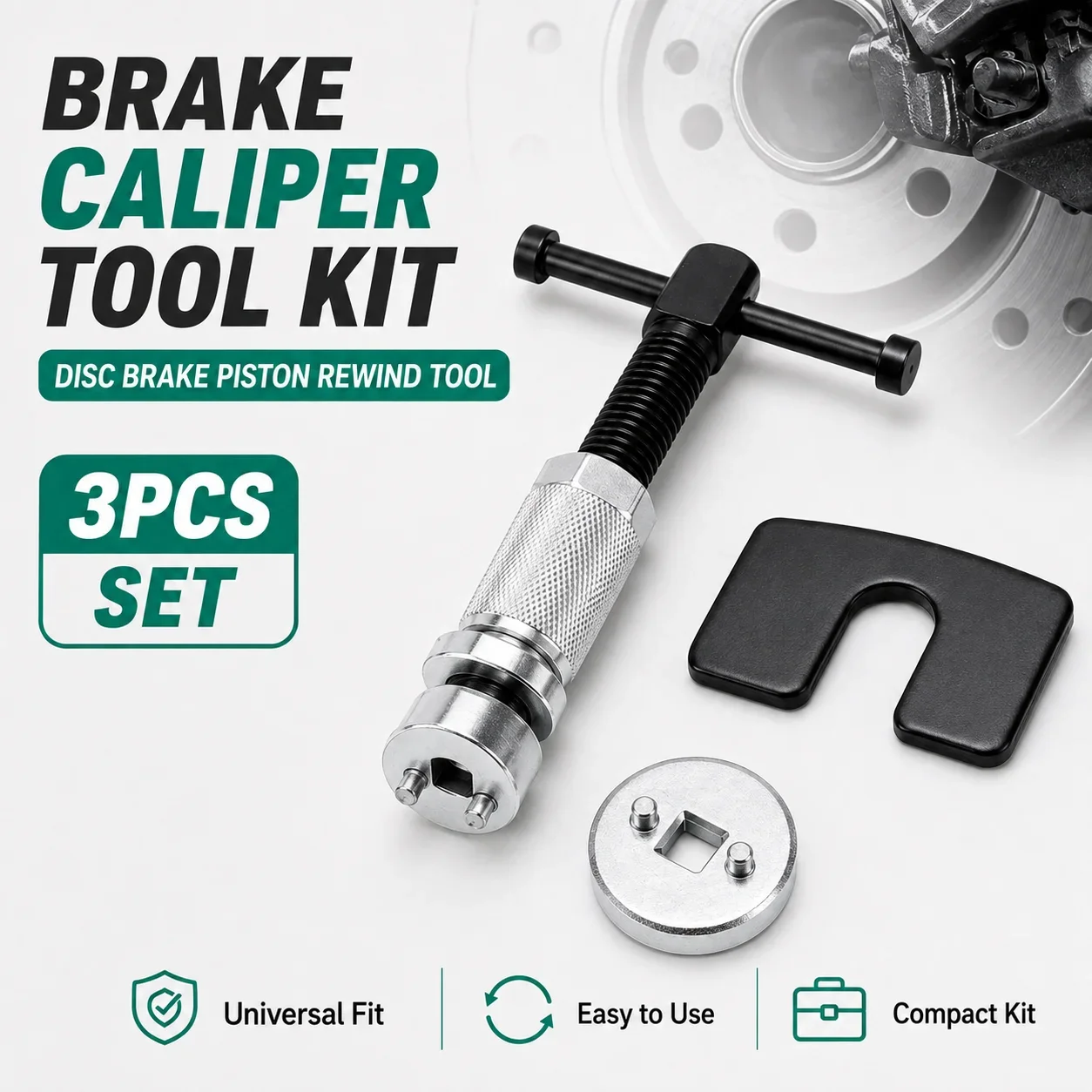 3pcs/set Car Auto Wheel Cylinder Disc Brake Pad Caliper Separator Replacement Piston Rewind Disassemble Repair Hand Tool Kits