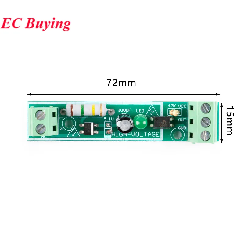 3CH 1 3-канальный модуль изоляционной платы оптопары переменного тока 220 В Изолированное тестирование без держателя печатной платы Обнаружение переменного тока Совместимо с входом ПЛК