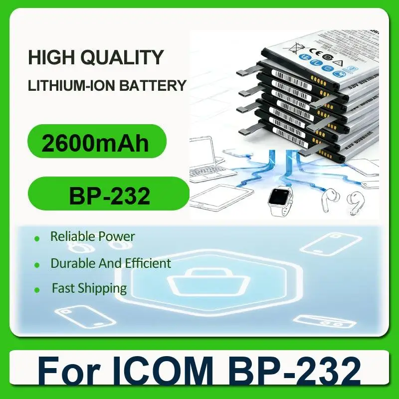 

Аккумулятор для ICOM BP-280 BP-290 BP-232 BP-279 BP-282