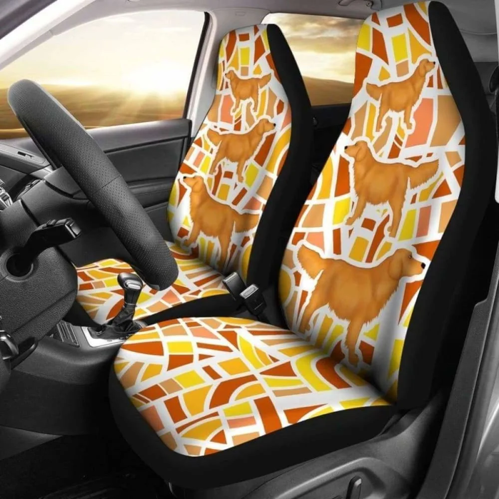 

Golden Retriever Car Seat Cover Amazing 202 115106,Pack of 2 Universal Front Seat Protective Cover