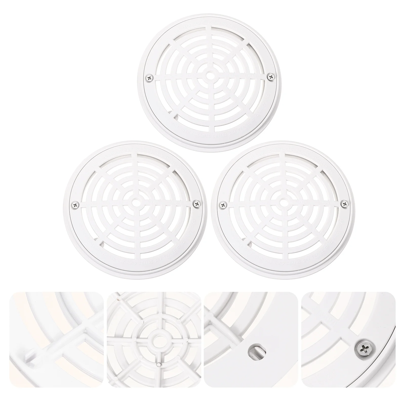 

3pcs Base Cover Swimming Pool Ground Leakage Accessories Round Drain Fitting For Spa Pool Drain System Replacement
