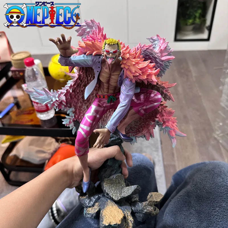 34CM Big Szie Anime One Piece Donquixote Doflamingo Portrait Of Pirates Action Figure Collection Model Doll Gift Toys Room Gifts