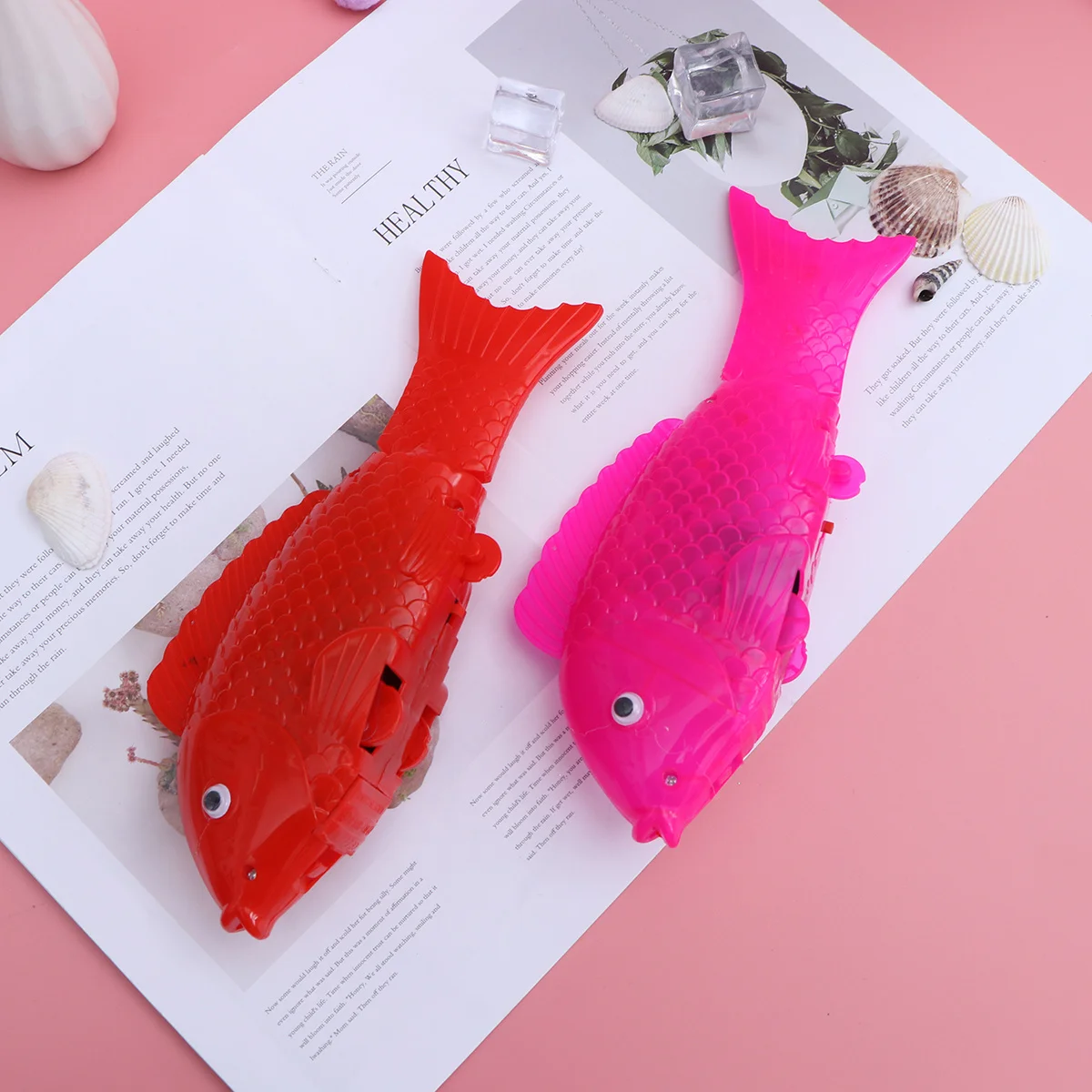 2Pcs Electric Swing Music Rocking Glowing Fish Educational Baby Crawl Kids Coordination Bright Color Land Swing Fish Pattern