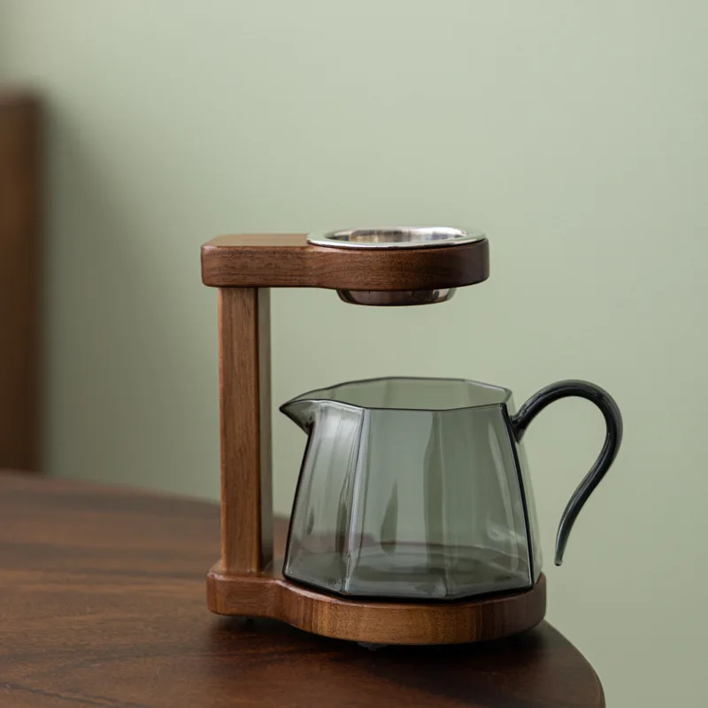 

Stainless Steel Tea Strainer with Wooden Rack Tea Brewing Filter Leaf Strainer Fair Cup Tea Set Accessories
