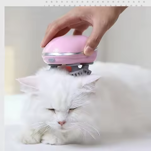 Rechargeable Electric Cat Pet Head Massager Dogs Home Outdoor Multi-functional Vibrating Scalp Relaxation Device Funny Supplies