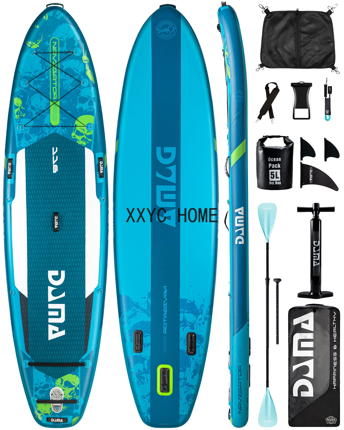 DAMA Waterproof Inflatable Paddle 11'6''x35''x6''Adult Standing Style Aquatic Fishing With Accessories SUP Board