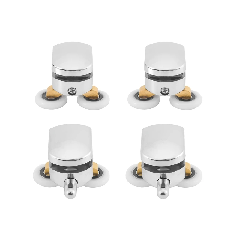 4Pcs 23Mm Shower Door Rollers Sliding Shower Doors Wheels Replacement Roller Runner Wheel (2 Top & 2 Bottom )