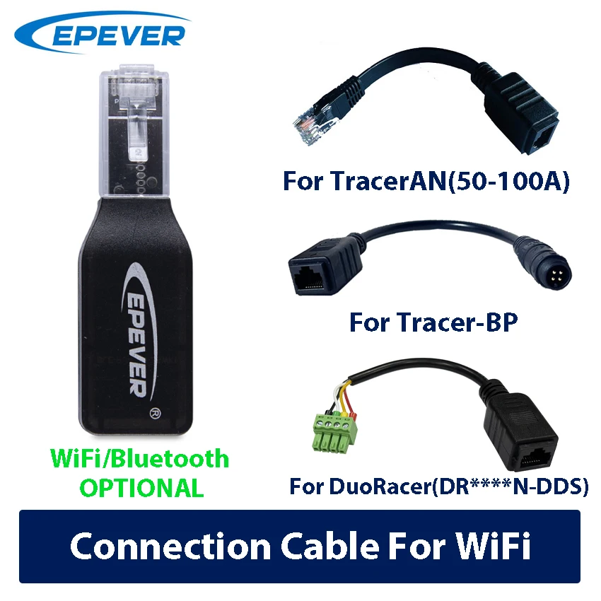 EPEVER Communication Cable With Bluetooth Wifi Optional Monitoring by Mobile Phone App Fit MPPT Controller TracerAN/BP/DRN