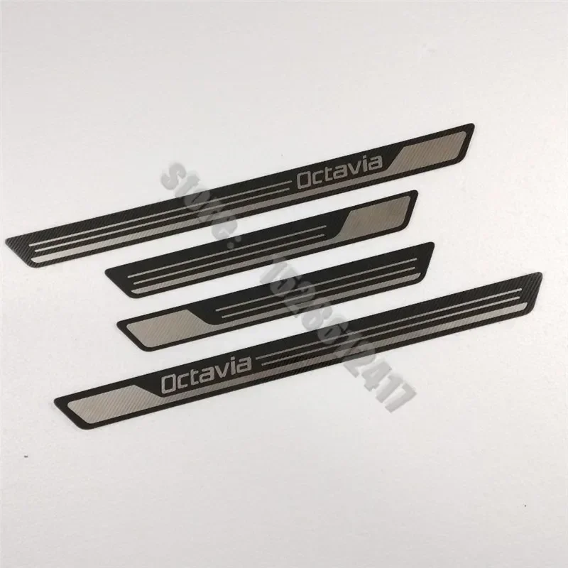 For Skoda Octavia A5 A6 A7 A8 2007-2023 Stainless Door Sill Scuff Plate Protector Guard Welcome Pedal Threshold Car Styling