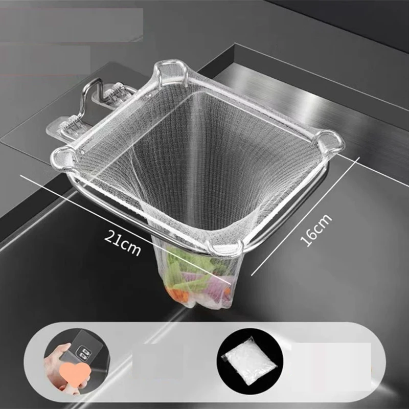Food Catcher For Kitchen Sink, Stainless Steel Sink Filter With 100 Kitchen Sink Strainer For Collecting Kitchen Waste Durable