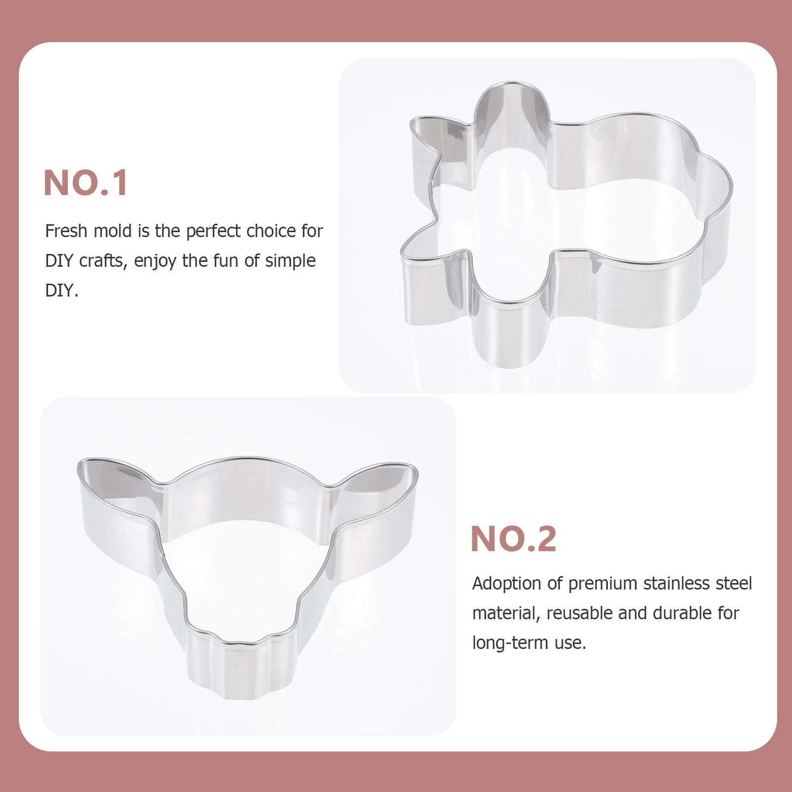 

4Pcs Cow Shape Cookie Cutters Stainless Steel Biscuits Molds Baking Accessories Sugar DIY Candy Making Tools Home Baking