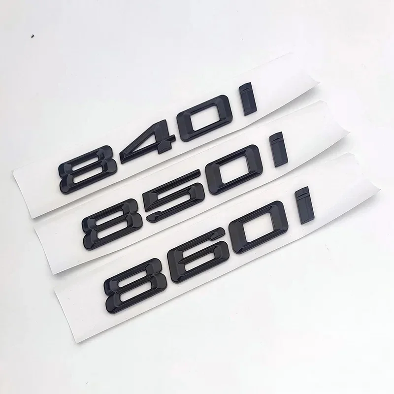 3D ABS Glossy Black Chrome Car Trunk Letters Sticker For BMW 840i 850i 860i Emblem Logo Decal 8 Series E31 G15 Auto Accessories