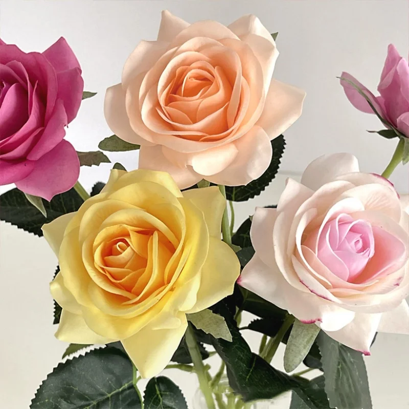 

Romantic Simulated Rose Heads Bouquet - Artificial Blooming Plant for Home Decor Wedding Venue Arrangement 3/5/7/9pcs Options