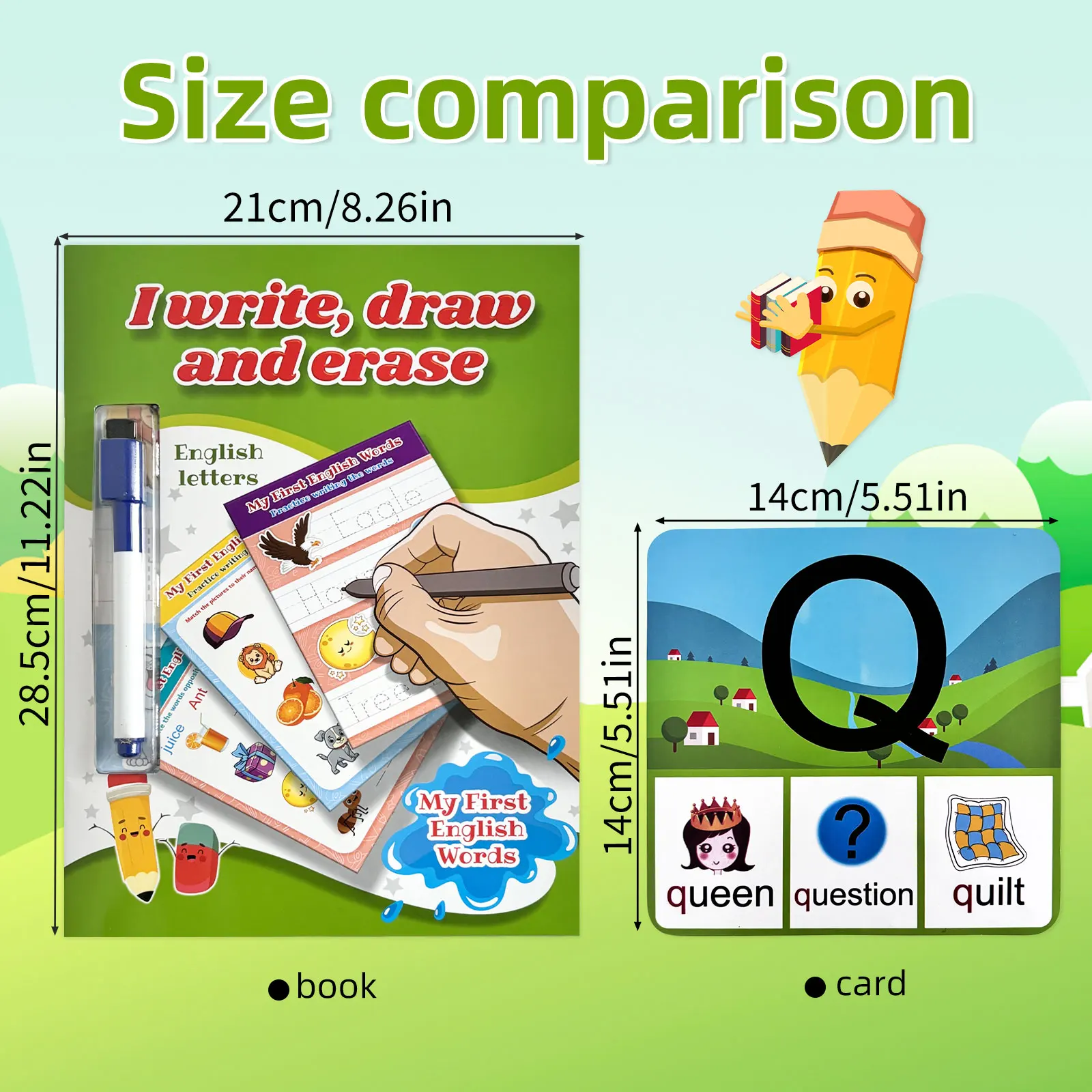 2 Piece Alphabet Learning Set for Kids Alphabet Practice & Word Cards Children's Starter Learning Education