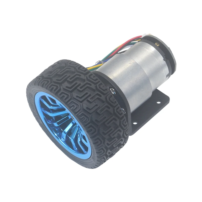 Motores con engranaje de 37mm de diámetro para coche inteligente, Motor de engranaje de 12V y 24V CC con codificador y Kit de rueda para motor de arranque de JGB37-520 DIY