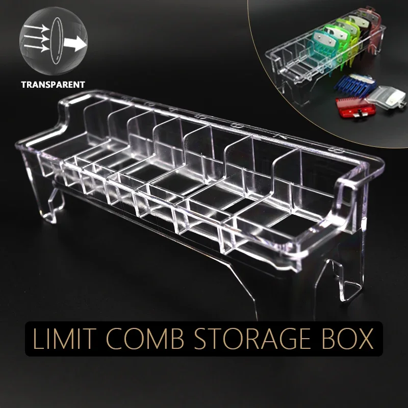 8/10 Grid Limit Comb Universal Storage Box Transparent Hair Cliper Limit Comb Rack Holder  Barber Salon Hairdressing Tools