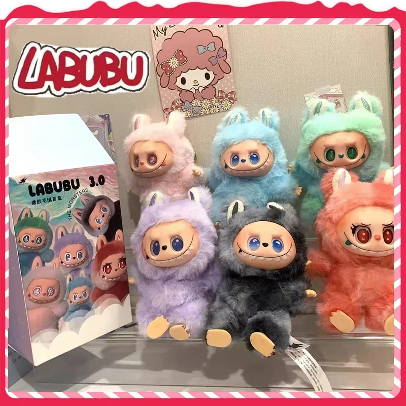 

Labubu The Monsters V3 Series слепая плюшевая коробка, игрушка на виниловой основе, анимированные персонажи, загадочная коробка-сюрприз, брелок, для младенцев
