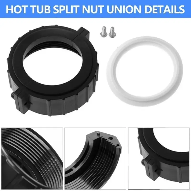 Split Nut For Heaters Pipe ABS Flanges With Screws Gaskets Spa Accessory JOME